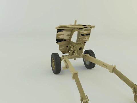Howitzer 105mm cannon 3D Model