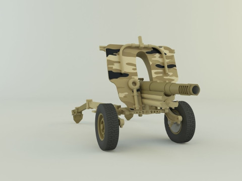 Howitzer 105mm cannon 3D Model