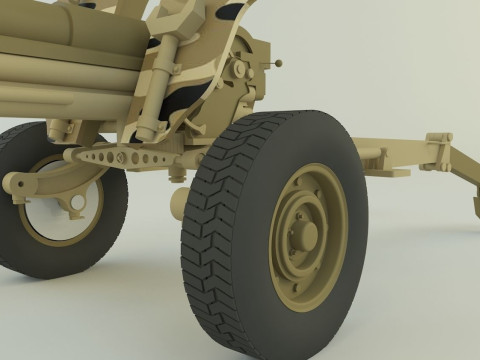Howitzer 105mm cannon 3D Model