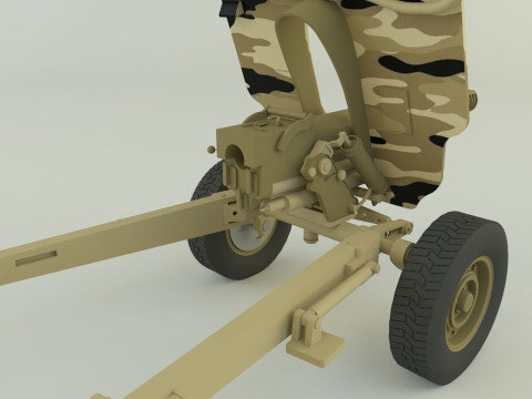 Howitzer 105mm cannon 3D Model