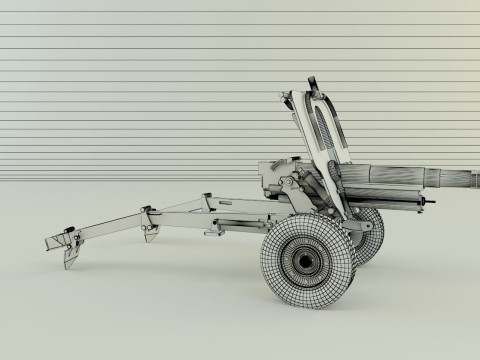Howitzer 105mm cannon 3D Model