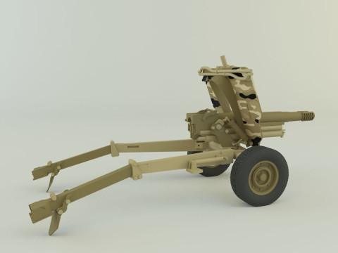 Howitzer 105mm cannon 3D Model