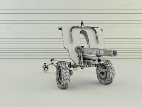 Howitzer 105mm cannon 3D Model