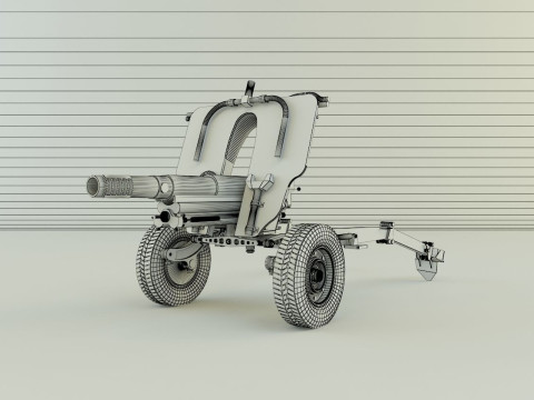 Howitzer 105mm cannon 3D Model