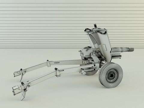 Howitzer 105mm cannon 3D Model