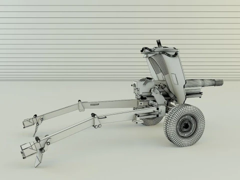 Howitzer 105mm cannon 3D Model
