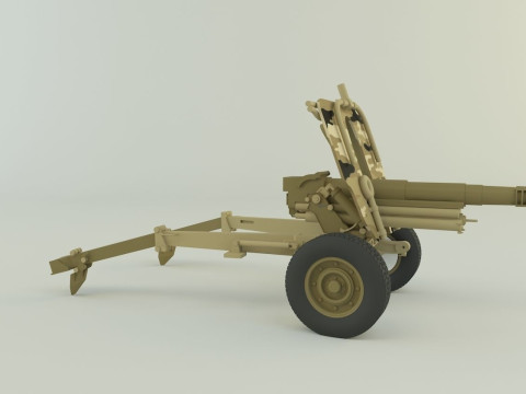 Howitzer 105mm cannon 3D Model