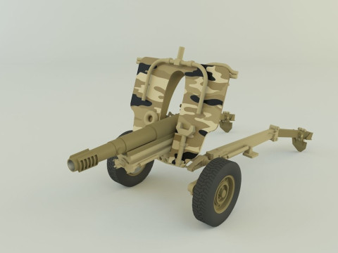Howitzer 105mm cannon 3D Model