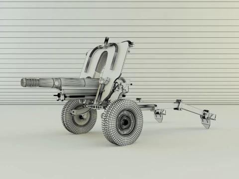 Howitzer 105mm cannon 3D Model