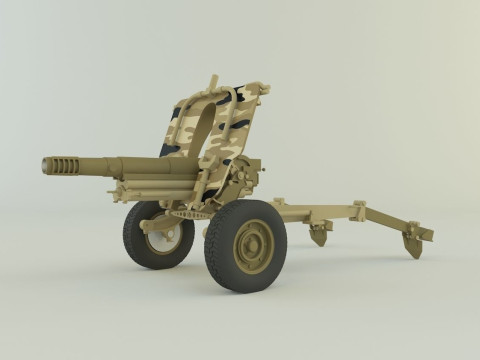 Howitzer 105mm cannon 3D Model