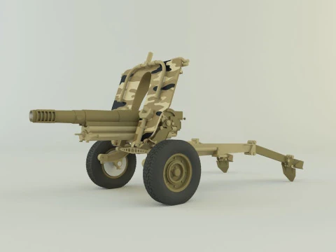 Howitzer 105mm cannon 3D Model