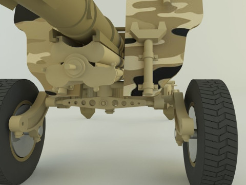 Howitzer 105mm cannon 3D Model