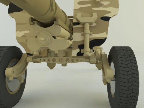Howitzer 105mm cannon 3D Model