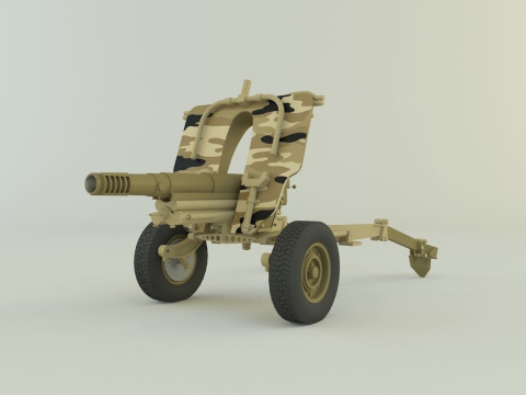 Howitzer 105mm cannon 3D Model