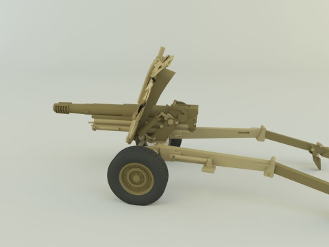 Howitzer 105mm cannon 3D Model