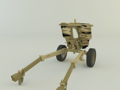 Howitzer 105mm cannon 3D Model