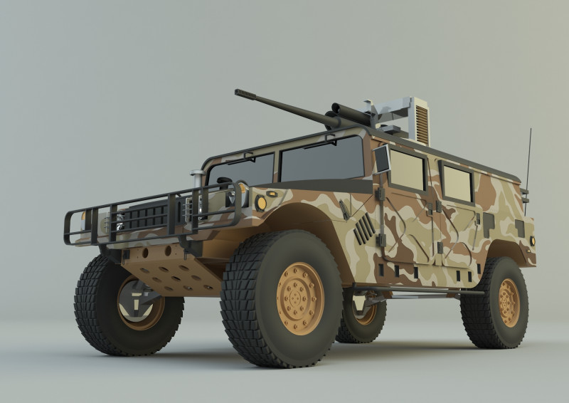 Hummer H1 military vehicle Modèle 3D .c4d .max .obj .3ds .fbx .stl .blend