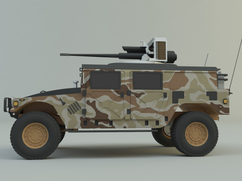 Hummer H1 military vehicle Modèle 3D