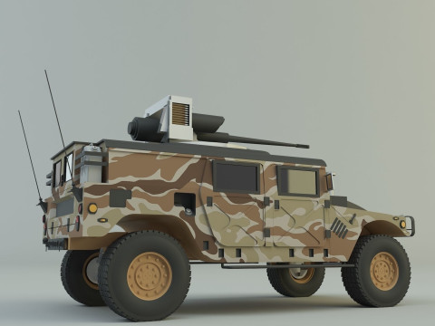 Hummer H1 military vehicle Modèle 3D