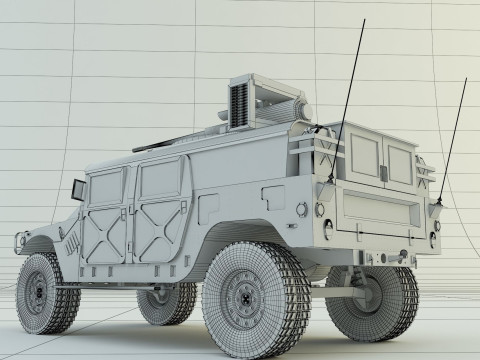Hummer H1 military vehicle Modèle 3D