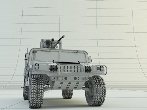 Hummer H1 military vehicle Modèle 3D