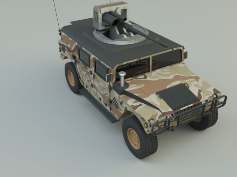 Hummer H1 military vehicle Modèle 3D