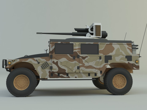Hummer H1 military vehicle Modèle 3D