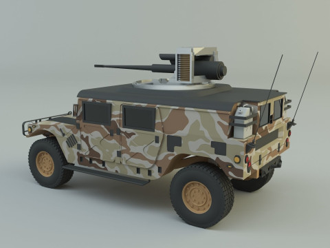 Hummer H1 military vehicle Modèle 3D