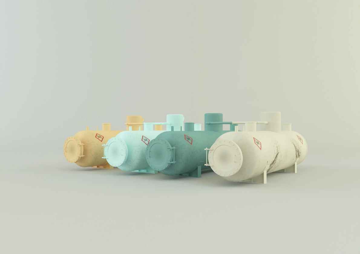 Industrial gas tanks 3D Model .c4d .max .obj .3ds .fbx .stl .blend