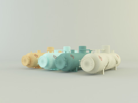 Industrial gas tanks 3D Model
