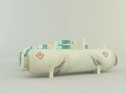 Industrial gas tanks 3D Model