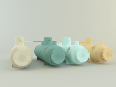 Industrial gas tanks 3D Модель