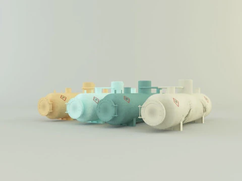 Industrial gas tanks 3D Model