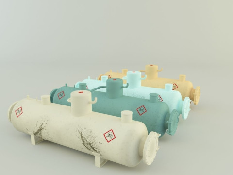Industrial gas tanks 3D Модель