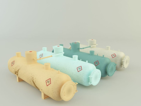 Industrial gas tanks 3D Модель
