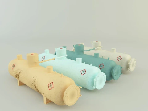 Industrial gas tanks 3D Model