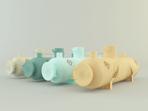 Industrial gas tanks 3D Модель