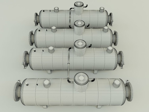 Industrial gas tanks 3D Модель