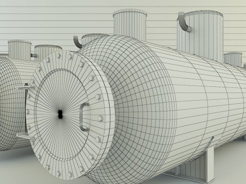 Industrial gas tanks 3D Модель
