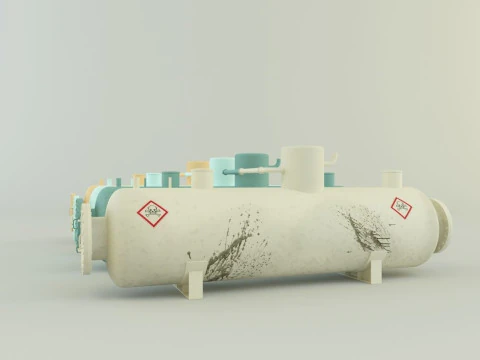Industrial gas tanks 3D Model
