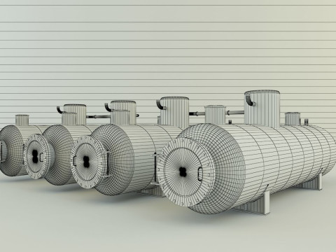 Industrial gas tanks 3D Модель