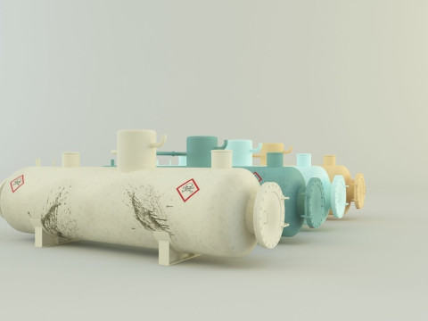 Industrial gas tanks 3D Модель