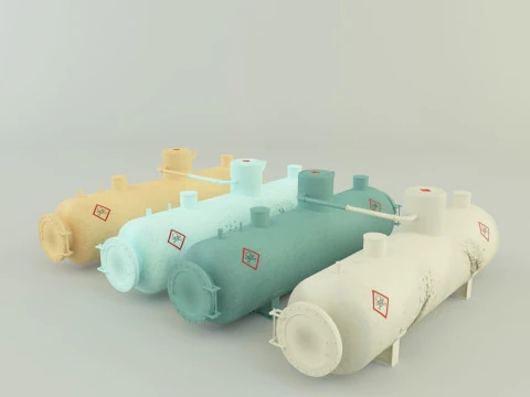Industrial gas tanks 3D Model