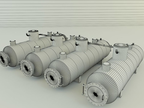 Industrial gas tanks 3D Модель