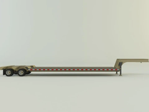 LowBoy Trailer 3D 3D Model