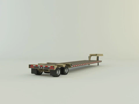LowBoy Trailer 3D 3D Model