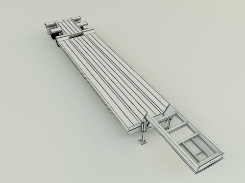 LowBoy Trailer 3D Model 3D