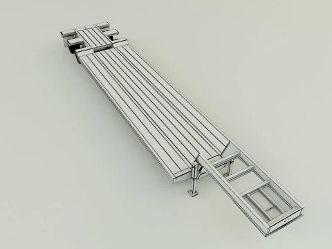 LowBoy Trailer 3D 3D Model