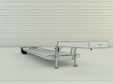 LowBoy Trailer 3D Model 3D