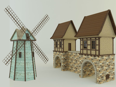 Model house 1 medieval castle 3D Model